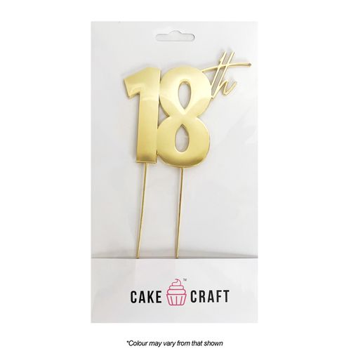 CAKE CRAFT | METAL TOPPER | 18TH | GOLD | 9CM