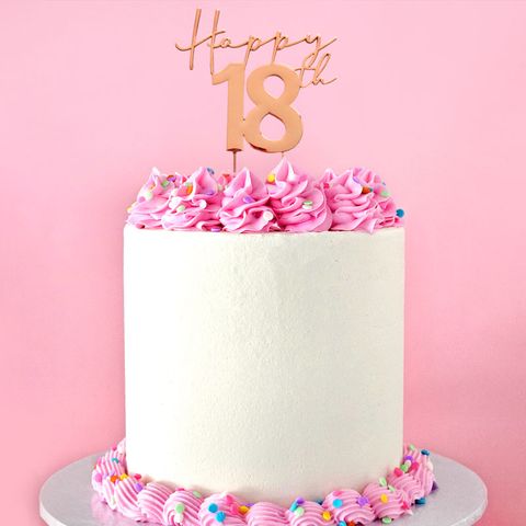 CAKE CRAFT | METAL TOPPER | HAPPY 18TH | ROSE GOLD | 12CM