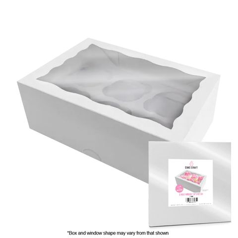 CAKE CRAFT | CUPCAKE BOX | 6 HOLES | 3 INCH HIGH | RETAIL PACK