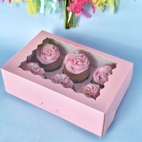 CAKE CRAFT | PINK | 6 HOLE CUPCAKE BOX | RETAIL PACK