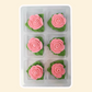 TINY ROSE WITH LEAF | PINK | 6 PIECE PACK