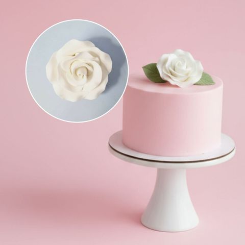 SINGLE ROSE EXTRA LARGE WHITE | SUGAR FLOWERS | 1 PIECE