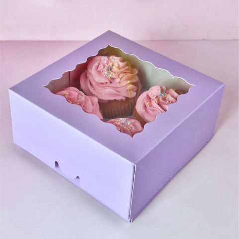 CAKE CRAFT | LILAC | 4 HOLE CUPCAKE BOX | RETAIL PACK