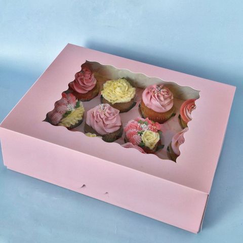 CAKE CRAFT | PINK | 12 HOLE CUPCAKE BOX | RETAIL PACK