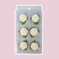 TINY ROSE WITH LEAF | WHITE | 6 PIECE PACK