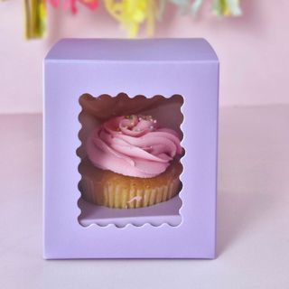 CAKE CRAFT | LILAC | 1 HOLE CUPCAKE BOX | RETAIL PACK