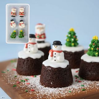 CHRISTMAS SET 3D FIGURES | SUGAR DECORATIONS | 6 PIECE PACK