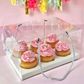 CAKE CRAFT | CLEAR CUPCAKE BOX WITH HANDLES | 6 HOLE INSERT | RETAIL PACK