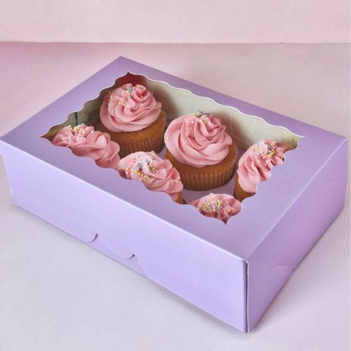 CAKE CRAFT | LILAC | 6 HOLE CUPCAKE BOX | RETAIL PACK