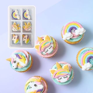PASTEL UNICORN & RAINBOW | SUGAR DECORATIONS | 6 PIECE PACK