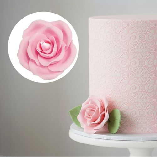 SINGLE ROSE EXTRA LARGE PINK | SUGAR FLOWERS | 1 PIECE