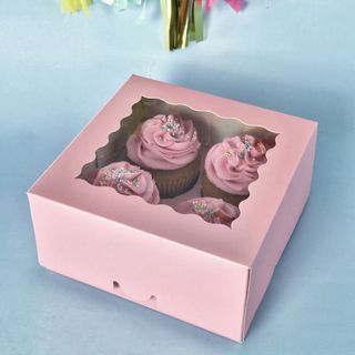 CAKE CRAFT | PINK | 4 HOLE CUPCAKE BOX | RETAIL PACK