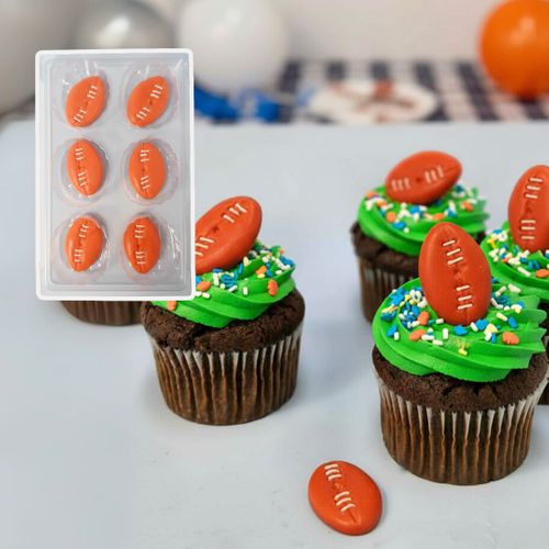 FOOTBALL | SUGAR DECORATIONS | 6 PIECE PACK