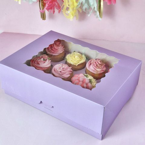 CAKE CRAFT | LILAC | 12 HOLE CUPCAKE BOX | RETAIL PACK