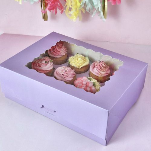 CAKE CRAFT | LILAC | 12 HOLE CUPCAKE BOX | RETAIL PACK