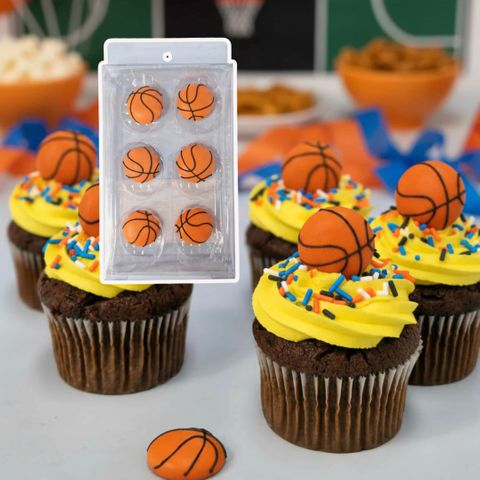 BASKETBALL | SUGAR DECORATIONS | 6 PIECE PACK