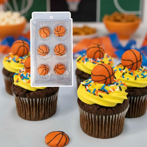 BASKETBALL | SUGAR DECORATIONS | 6 PIECE PACK
