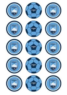 A-LEAGUE SYDNEY FC 2 INCH/5CM CUPCAKE IMAGE SHEET - 15 PER SHEET