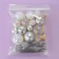 CLEAR, WHITE & SILVER | DECO BALL, FAN & BUTTERFLY TOPPER | 27 PC SET