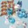 CLEAR, BLUE & SILVER | DECO BALL, FAN & BUTTERFLY TOPPER | 27 PC SET