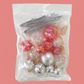 CLEAR, RED & SILVER | DECO BALL, FAN & BUTTERFLY TOPPER | 27 PC SET