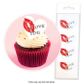 CAKE CRAFT | I LOVE YOU HEART | WAFER TOPPERS | PACKET OF 16 - BB 12/24