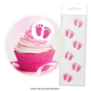 CAKE CRAFT | PINK BABY FEET | WAFER TOPPERS | PACKET OF 24 - BB 02/26