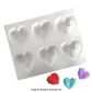 6 MINI 3D GEO HEARTS | SILICONE MOULD