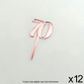 CAKE CRAFT | #70 | 3.5CM | ROSE GOLD MIRROR | ACRYLIC CUPCAKE TOPPER | 12 PACK