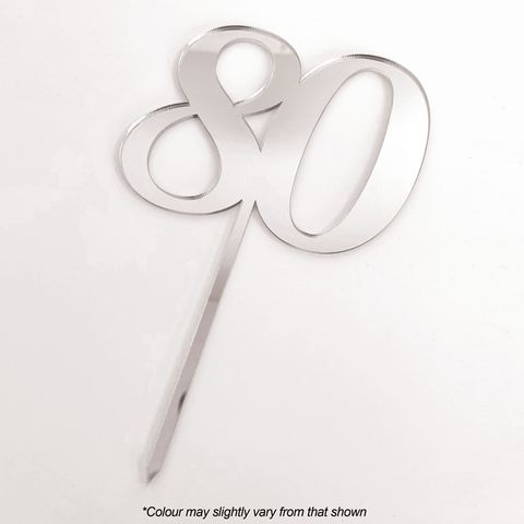 CAKE CRAFT | #80 | 9CM | SILVER MIRROR | ACRYLIC CAKE TOPPER