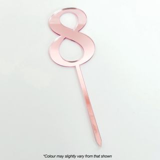 CAKE CRAFT | #8 | 9CM | ROSE GOLD MIRROR | ACRYLIC CAKE TOPPER