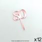 CAKE CRAFT | #80 | 3.5CM | ROSE GOLD MIRROR | ACRYLIC CUPCAKE TOPPER | 12 PACK