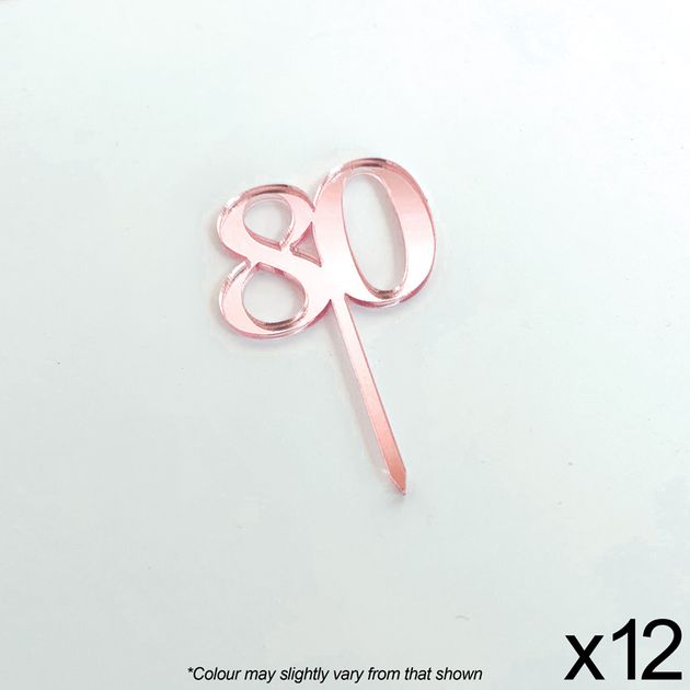 CAKE CRAFT | #80 | 3.5CM | ROSE GOLD MIRROR | ACRYLIC CUPCAKE TOPPER ...