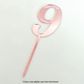 CAKE CRAFT | #9 | 9CM | ROSE GOLD MIRROR | ACRYLIC CAKE TOPPER