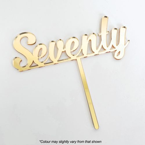 CAKE CRAFT | SEVENTY | GOLD | ACRYLIC CAKE TOPPER