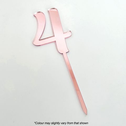 CAKE CRAFT | #4 | 9CM | ROSE GOLD MIRROR | ACRYLIC CAKE TOPPER