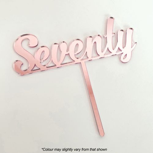 CAKE CRAFT | SEVENTY | ROSE GOLD | ACRYLIC CAKE TOPPER