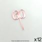 CAKE CRAFT | #60 | 3.5CM | ROSE GOLD MIRROR | ACRYLIC CUPCAKE TOPPER | 12 PACK