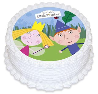 BEN & HOLLY ROUND EDIBLE ICING IMAGE - 6.3 INCH / 16CM