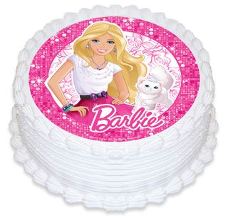BARBIE PRINCESS ROUND EDIBLE ICING IMAGE - 6.3 INCH / 16CM