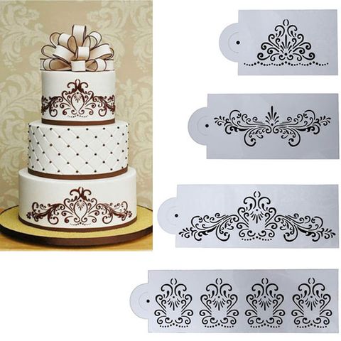 ROYAL SCROLL STENCIL SET | 4 PIECES