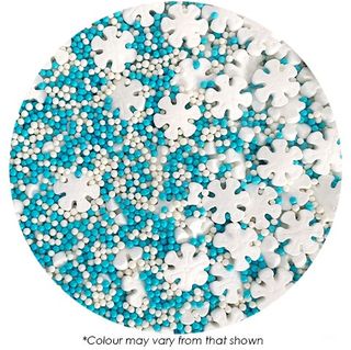 SPRINK'D | BLUE/WHITE MIX | SNOWFLAKES/2MM SUGAR BALLS | 1KG