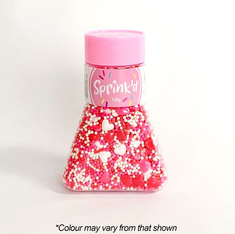 SPRINK'D | PINK/RED/WHITE MIX | HEARTS/2MM SUGAR BALLS | 110G - BB 17/10/26