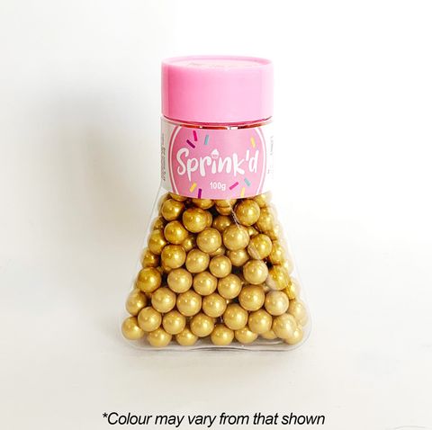 SPRINK'D | SUGAR BALLS | GOLD | 8MM | 100G - BB 02/12/25
