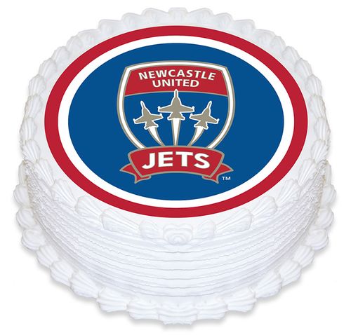 A-LEAGUE NEWCASTLE JETS FC ROUND EDIBLE ICING IMAGE - 6.3 INCH / 16CM