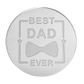 BEST DAD EVER ROUND | SILVER | MIRROR TOPPER | 50 PACK