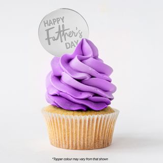 HAPPY FATHERS DAY ROUND | SILVER | MIRROR TOPPER