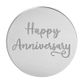 HAPPY ANNIVERSARY ROUND | SILVER | MIRROR TOPPER | 50 PACK