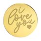 I LOVE YOU ROUND | GOLD | MIRROR TOPPER | 50 PACK