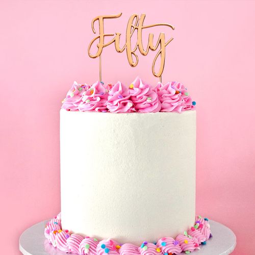 CAKE CRAFT | METAL TOPPER | FIFTY | ROSE GOLD